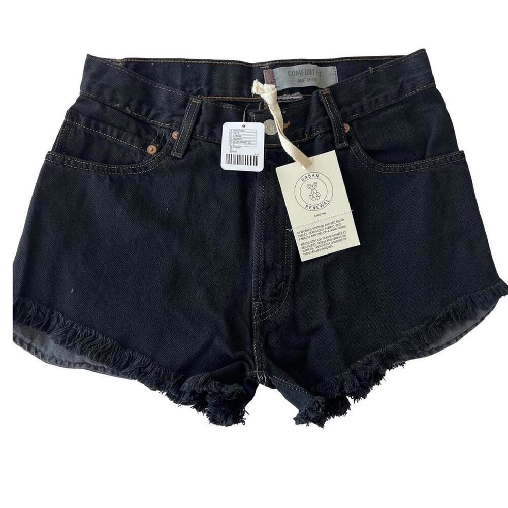 Levi's Black Denim Shorts NWT High Rise Cutoff Y2K Festival Summer Sz S,M,L